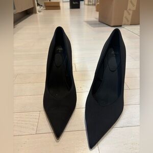 Zara Black Satin Pumps